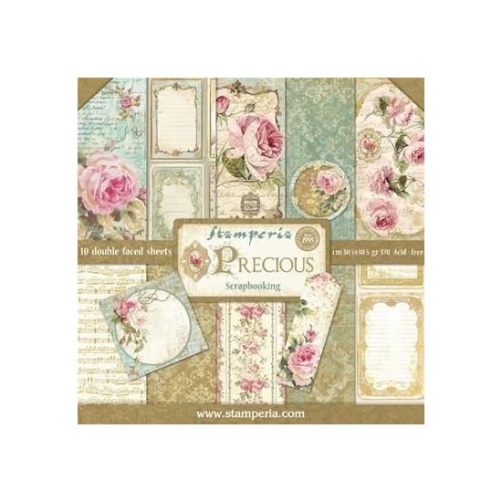 SBBL24 - Bloc 10 coli scrapbooking cu 2 fete, 30.5x30.5cm, 170gr.- Precios - Stamperia