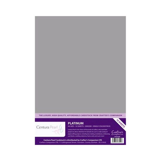 CP10-PLAT Set 10 coli perlate A4, 300gr, Platinum - Crafters Companion