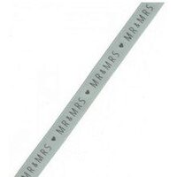 PMA-158511 Panglica satin 0.9 cm x 10 m, silver MR & MRS - DP-CRAFT