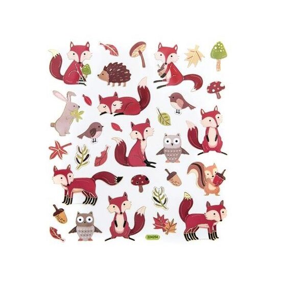 DPNK-004 Set 32 stickere woodland Animals - DP-CRAFT
