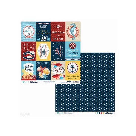 PYDU-009-P07 Hartie scrap booking - 30.5x30.5 Marine 7 - DP CRAFT