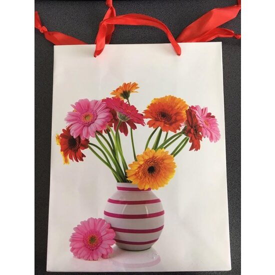 488422 - Punga cadou hartie cu Gerbera - 18x23x10cm - ANT-CH