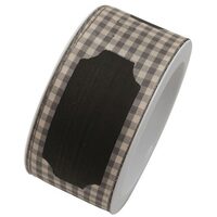 Panglica decorativa 40 mm x 10 m - carouri + tag - DIEND