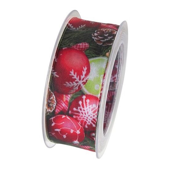 Panglica decorativa 40 mm x 8 m - globuri si conuri - DIEND