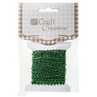 CESZ-007 - Snur deco verde cu margelute , 4.5 m - DP CRAFT
