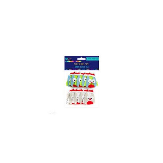 KSFI-121 - Set 10 figurine fetru autoadezive - bufnite - DP CRAFT