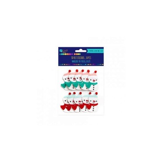 KSFI-125 - Set 10 figurine fetru autoadezive - om de zapada - DP CRAFT