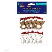 KSPI-120 - Set 10 ursuleti foam autoadezivi cu glitter - DP CRAFT