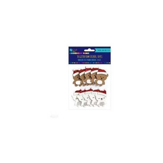 KSPI-120 - Set 10 ursuleti foam autoadezivi cu glitter - DP CRAFT