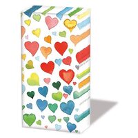 12209090 Set 10 servetele mini 21.5x22 - Colourful Hearts Mix