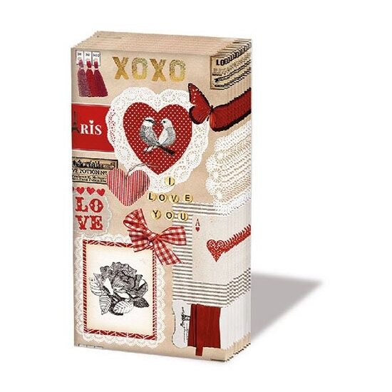 12209805 Set 10 servetele mini 21.5x22 - love ticket