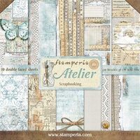 SBBL31 - Bloc 10 coli scrapbooking cu 2 fete, 30.5x30.5cm, 170gr.- Atelier - Stamperia