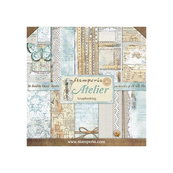 SBBL31 - Bloc 10 coli scrapbooking cu 2 fete, 30.5x30.5cm, 170gr.- Atelier - Stamperia