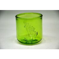 223465 - Suport din sticla pentru lumanare - verde - 9 x 8.5 cm - ANT-CH