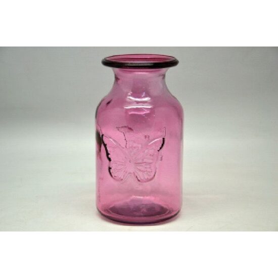 223458 - Vaza din sticla - roz - 9 x 15.5 cm - ANT-CH