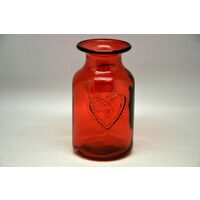 223456 - Vaza din sticla - rosie - 9 x 15.5 cm - ANT-CH
