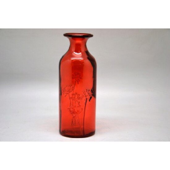 223455 - Vaza din sticla - rosie - 6.5 x 18.5 cm - ANT-CH