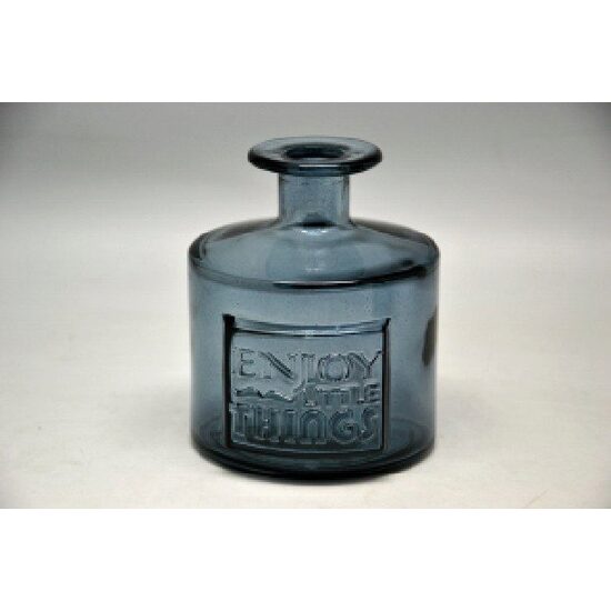223460 - Vaza din sticla - albastru inchis - 9.5 x 12 cm - ANT-CH