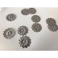29966 - Set 10 accesorii floricele 4.7cm - nuanta nichelului - Pentart