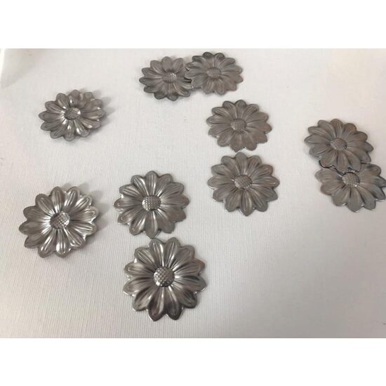 29966 - Set 10 accesorii floricele 4.7cm - nuanta nichelului - Pentart