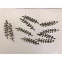 29984 - Set 10 accesorii frunzulite 5cm - nuanta nichelului - Pentart