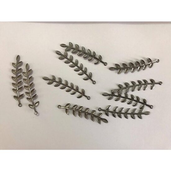 29984 - Set 10 accesorii frunzulite 5cm - nuanta nichelului - Pentart