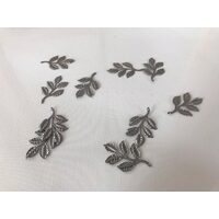 29987 - Set 10 accesorii frunzulite 5cm - nuanta nichelului - Pentart