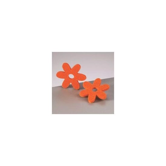 0808574 - floare din fetru 0.6 mm x 8 cm - orange - CS-R