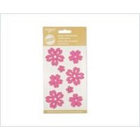 62341-000-512 - Set 8 flori din fetru - autocolante - roz - CS-R