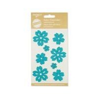 62341-000-34 - Set 8 flori din fetru - autocolante - turcuaz - CS-R