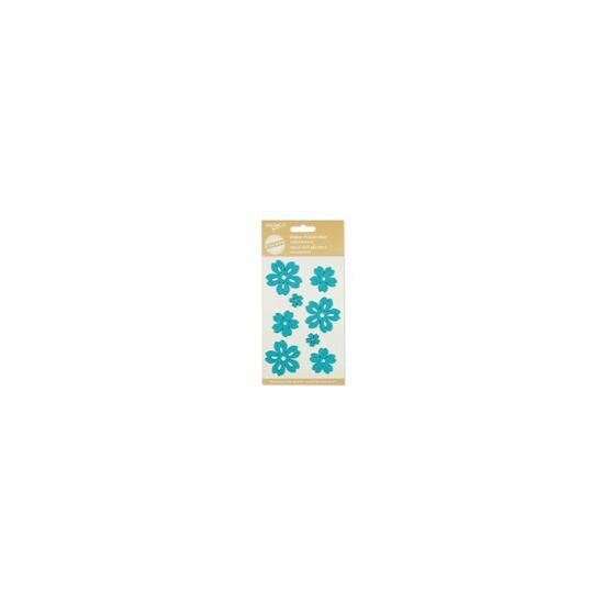 62341-000-34 - Set 8 flori din fetru - autocolante - turcuaz - CS-R