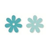 62145-000-34 - Set 24 flori din fetru - turcuaz - CS-R