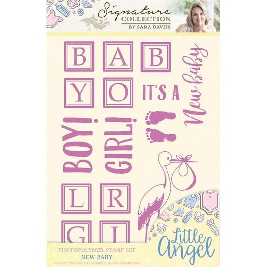 S-LA-ST-HEA Set 16 stampile acrilice New Baby - Crafters Companion