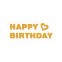11955-015-68 - Figurina din fetru - Happy Birthday - orange - CS-R