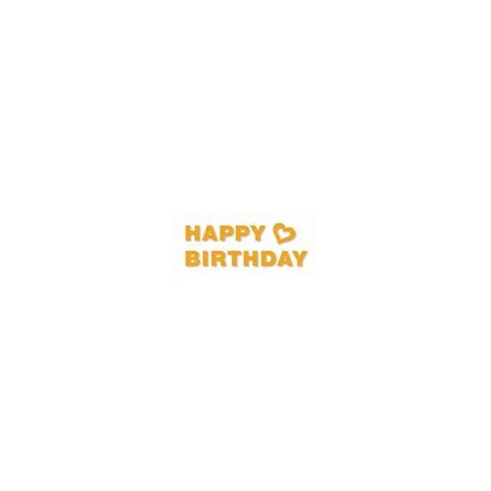 11955-015-68 - Figurina din fetru - Happy Birthday - orange - CS-R