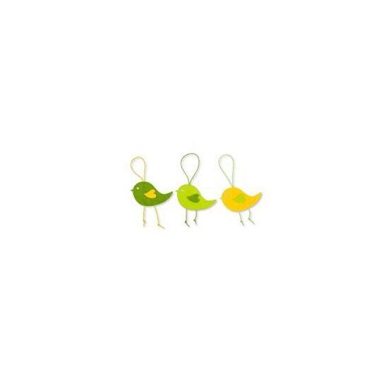 63040-065-563 - Set 3 puisori din fetru cu agatatoare - galbeni/verzi - CS-R