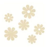 61754-000-70 - Set 12 flori din fetru - albe - CS-R
