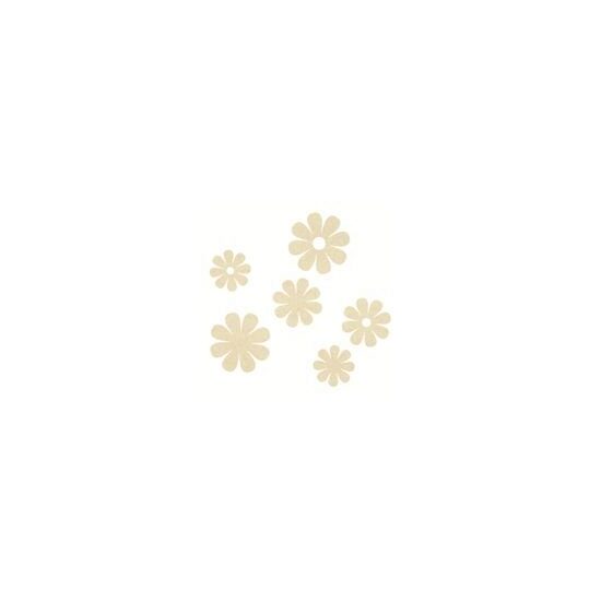 61754-000-70 - Set 12 flori din fetru - albe - CS-R