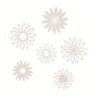 11632-000-11 - Set 6 flori din fetru - albe - CS-R