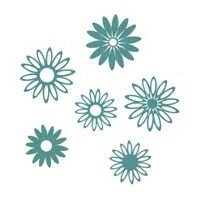 11632-000-34 - Set 6 flori din fetru - turcuaz - CS-R