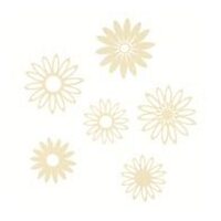 11632-000-70 - Set 6 flori din fetru - ivory - CS-R