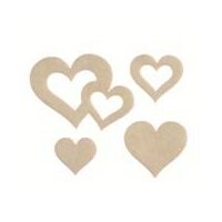 11857-000-70 - Set 8 inimi din fetru - ivory - CS-R