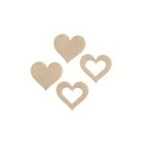 11858-020-70 - Set 16 inimi din fetru - ivory - CS-R