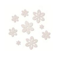 11950-000-11 - Set 9 flori din fetru - albe - CS-R