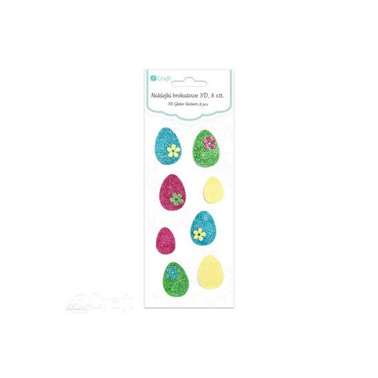 DPNB-025 - Set 8 stickere 3D - oua cu glitter - DP CRAFT