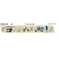 157063 - 2VS - Rola panglica Hotex - Vintage Style - 15mm.x3m - Croitorie bleu - crem