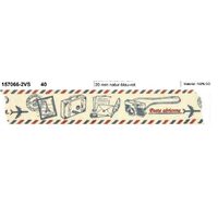 157066 - 2VS - Rola panglica Hotex - Vintage Style - 20mm.x2m - Poste Aerienne - crem - bleu