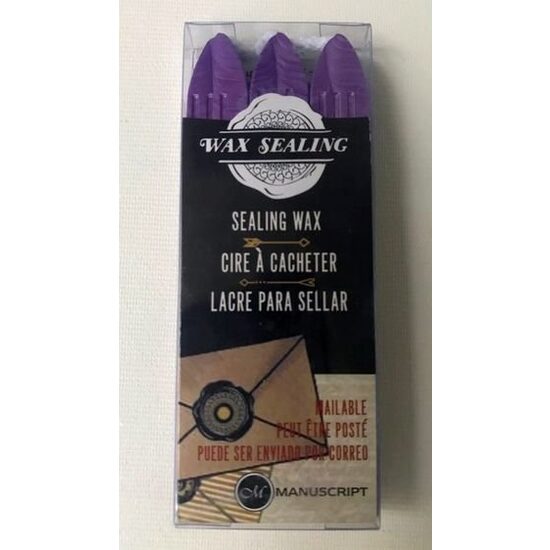MSH7633LIL - Set 3 batoane de ceara cu fitil - 9.5 x 1.3 cm - lila