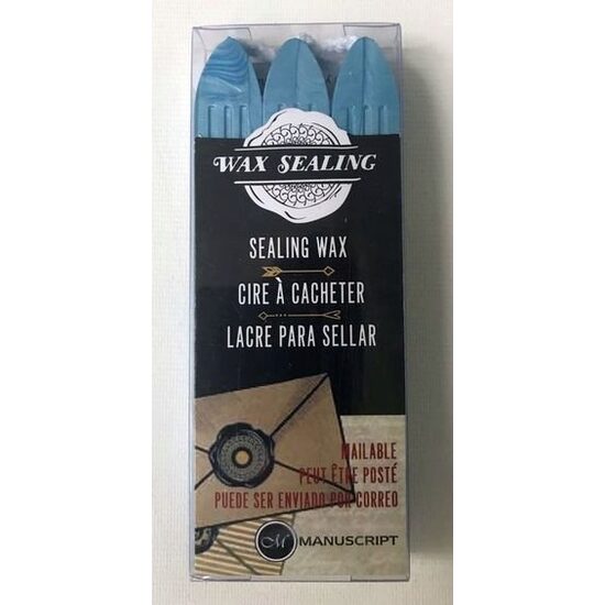 MSH7633BLU - Set 3 batoane de ceara cu fitil - 9.5 x 1.3 cm - baby blue
