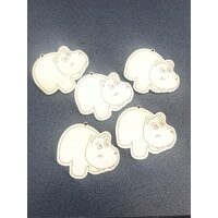 22928 - Set 5 figurine lemn nr 167 - hipopotam - Pentart